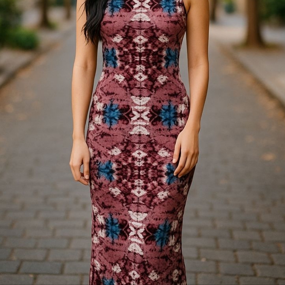 Black Bead Sleeveless Midi Dress For Womens Size Small